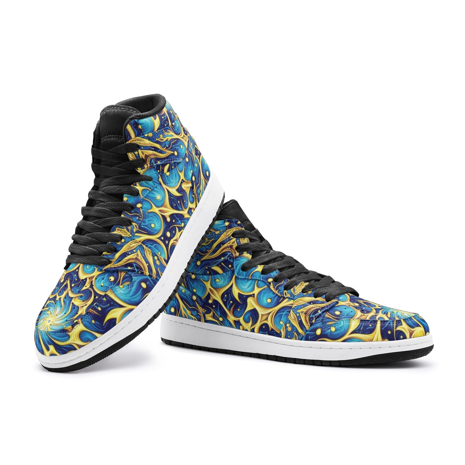 Galactic Yellow and Blue Unisex Sneaker TR - Gregg Acini Adoree Designs - Shoes
