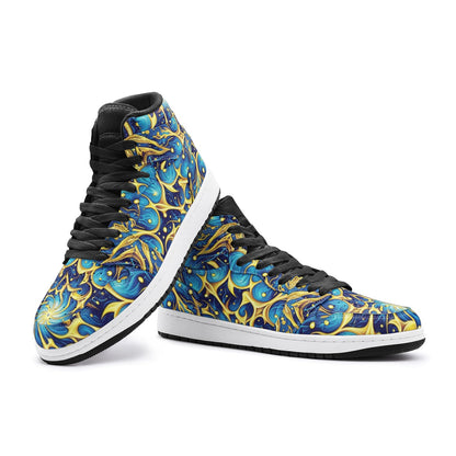 Galactic Yellow and Blue Unisex Sneaker TR - Gregg Acini Adoree Designs - Shoes
