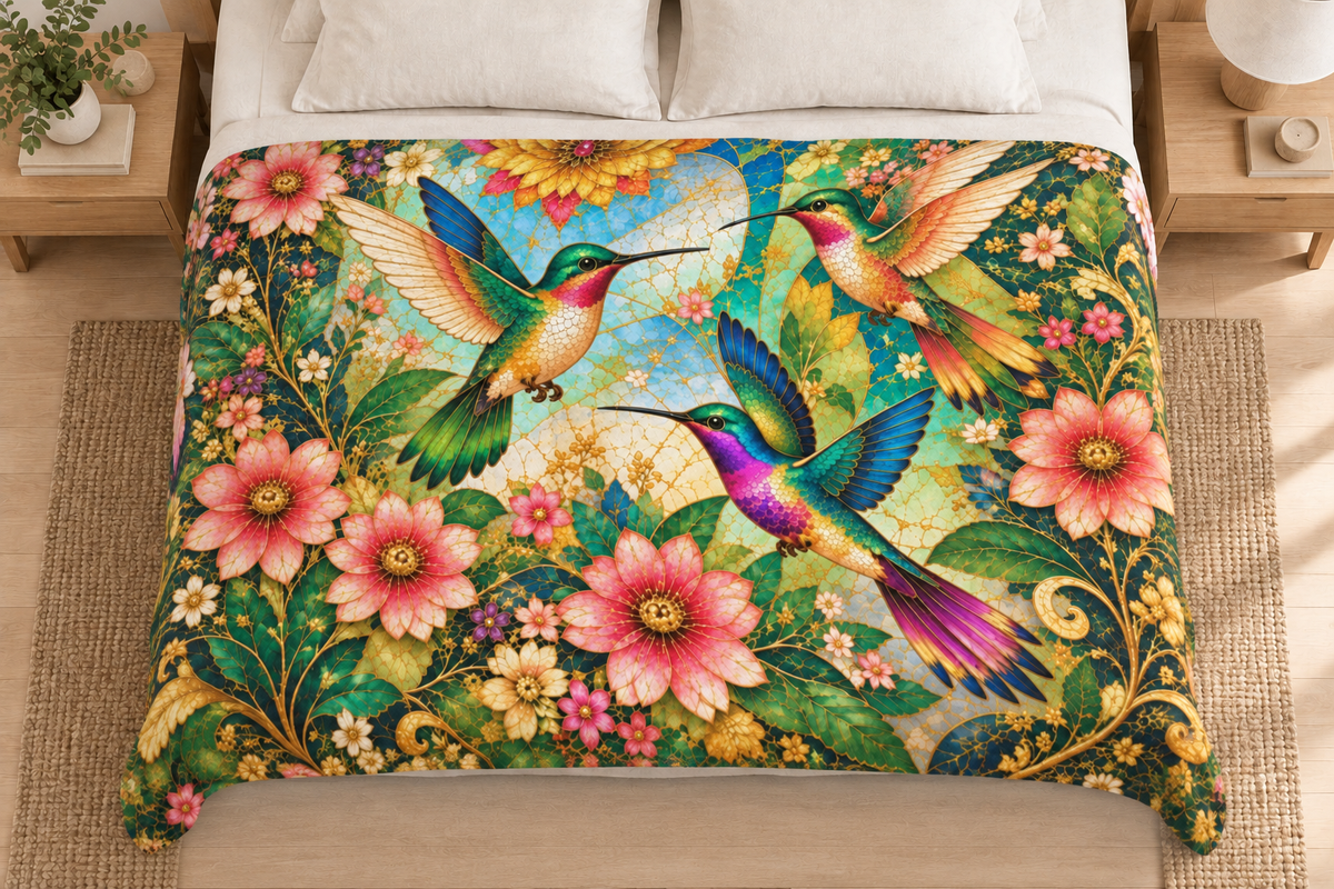 Garden blanket with side and foot overhang