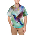 Gentle Hummingbirds Hawaiian Shirt with Chest Pocket &Merged Design - Gregg Acini Adoree Designs - Button Down Shirt