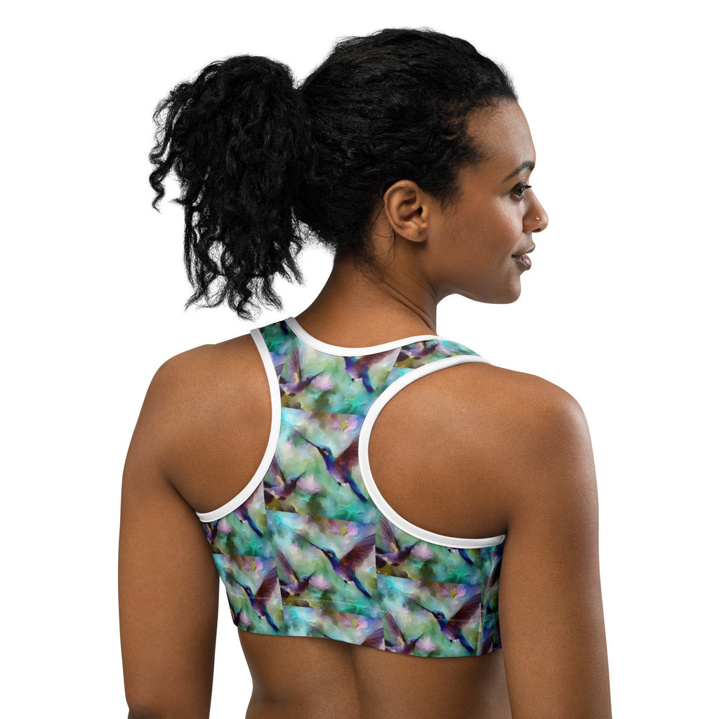Gentle Hummingbirds Sports bra - Gregg Acini Adoree Designs - Sports Bra