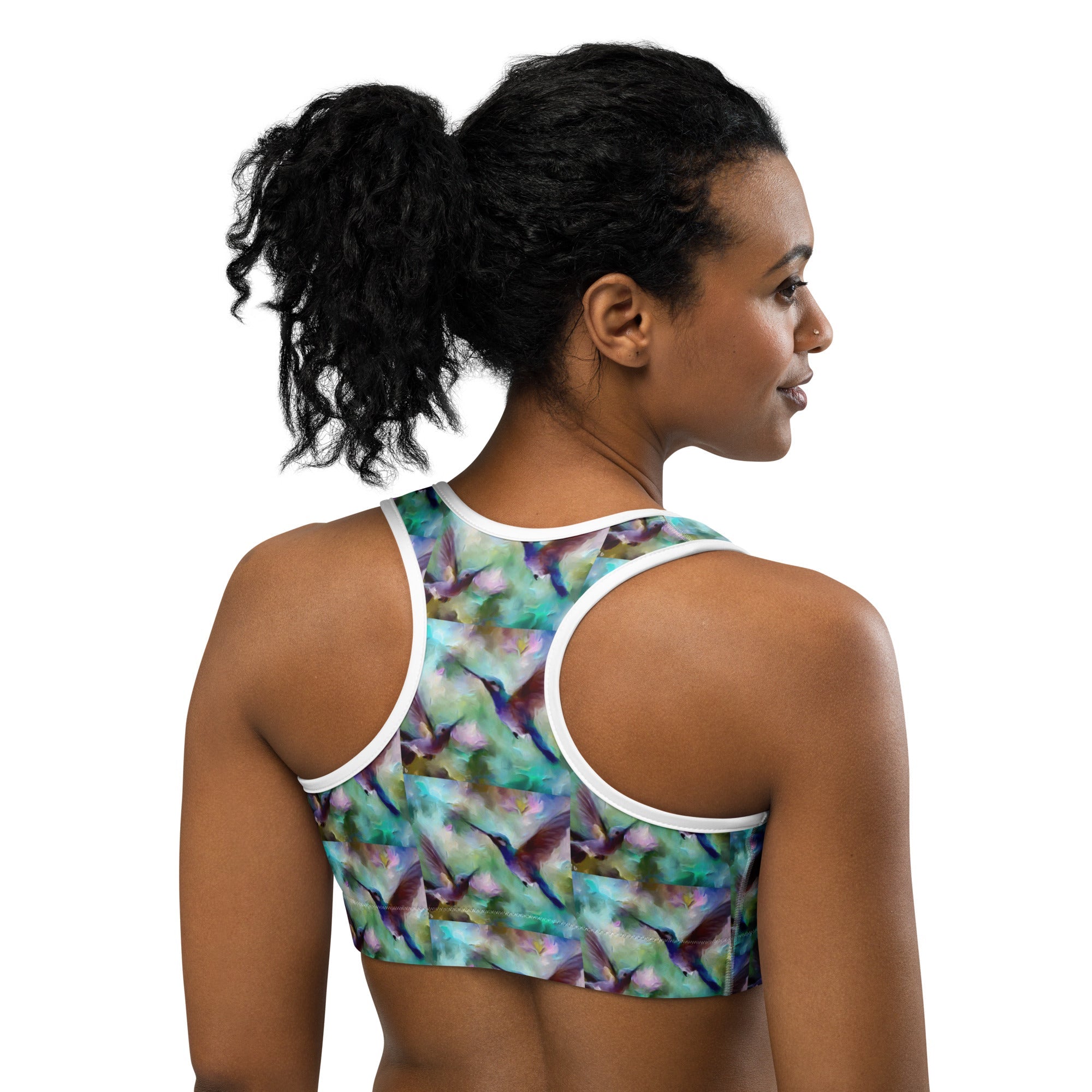 Gentle Hummingbirds Sports bra - Gregg Acini Adoree Designs - Sports Bra
