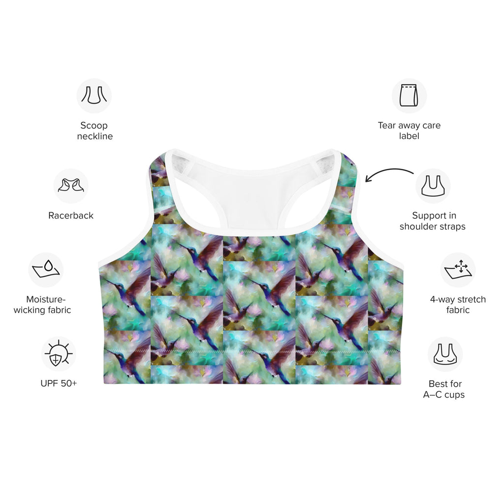 Gentle Hummingbirds Sports bra - Gregg Acini Adoree Designs - Sports Bra