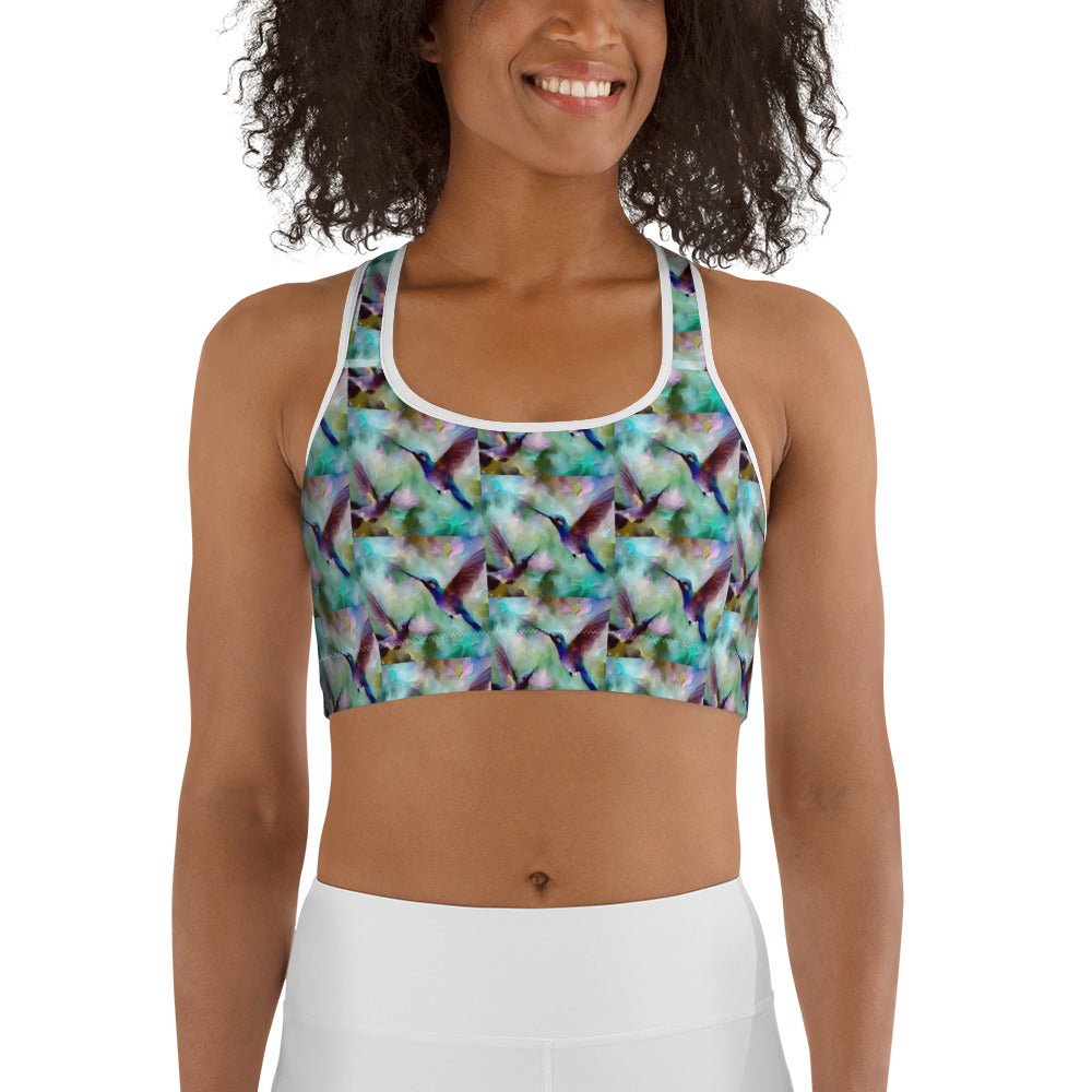 Gentle Hummingbirds Sports bra - Gregg Acini Adoree Designs - Sports Bra