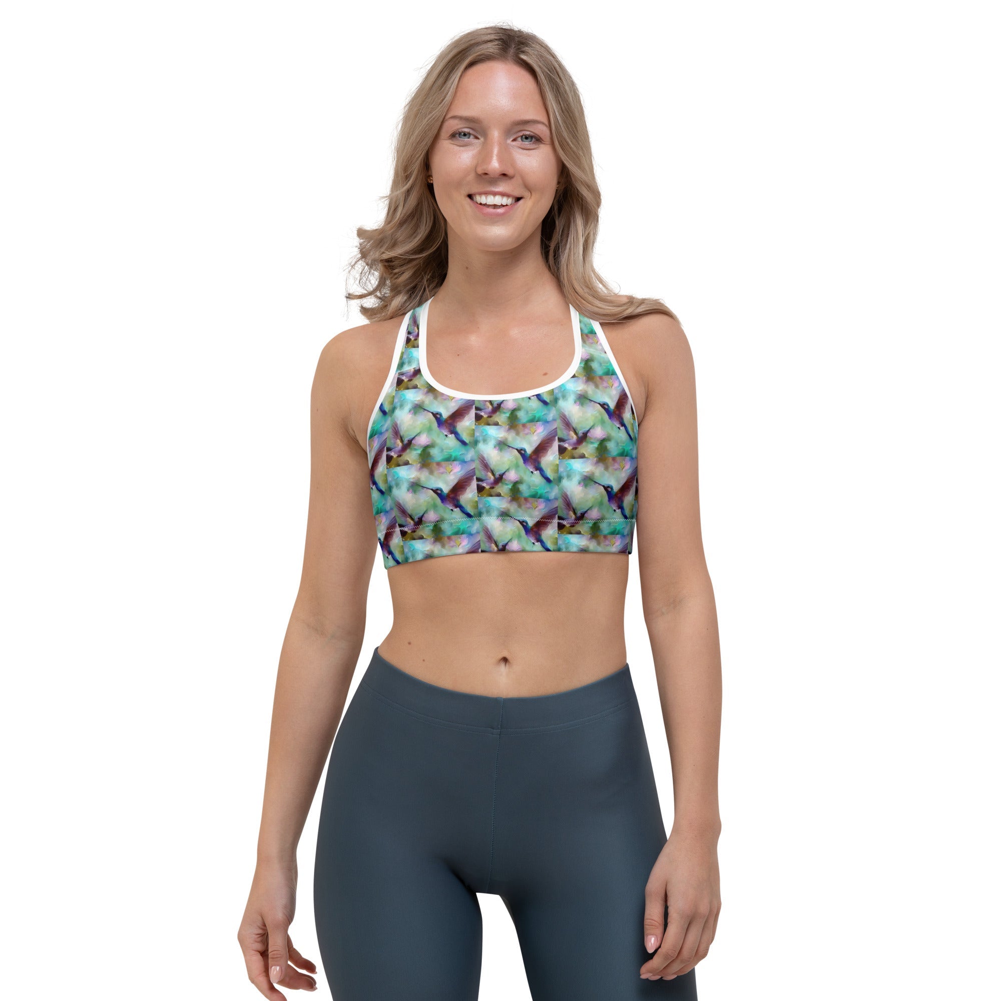 Gentle Hummingbirds Sports bra - Gregg Acini Adoree Designs - Sports Bra