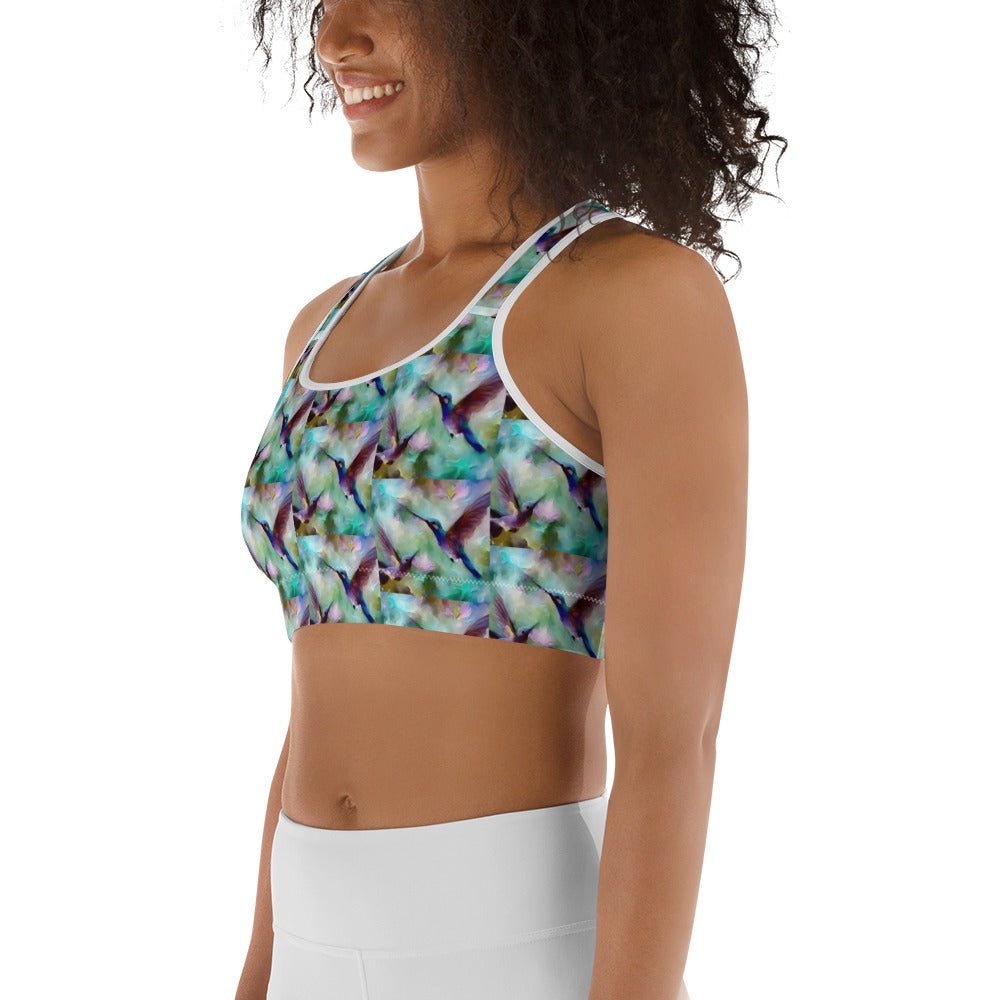 Gentle Hummingbirds Sports bra - Gregg Acini Adoree Designs - Sports Bra