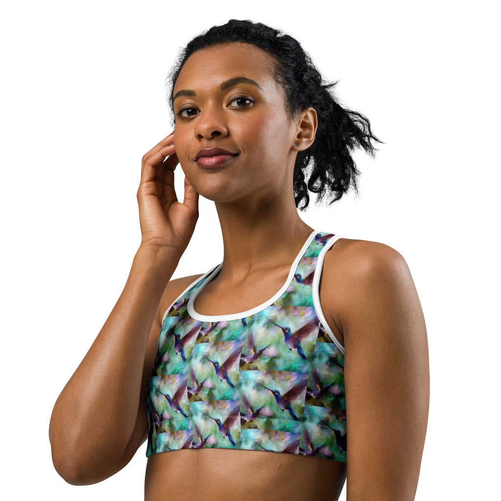 Gentle Hummingbirds Sports bra - Gregg Acini Adoree Designs - Sports Bra