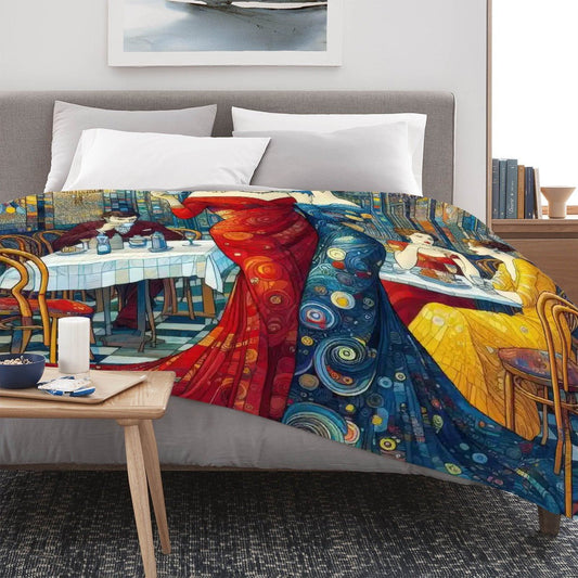 Girlfriends 300 GSM Flannel Throw Blanket (Made in USA) - Gregg Acini Adoree Designs - Blanket