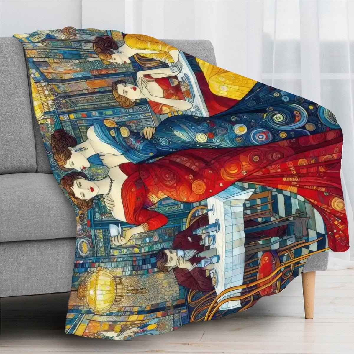 Girlfriends 300 GSM Flannel Throw Blanket (Made in USA) - Gregg Acini Adoree Designs - Blanket