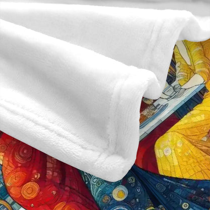 Girlfriends 300 GSM Flannel Throw Blanket (Made in USA) - Gregg Acini Adoree Designs - Blanket