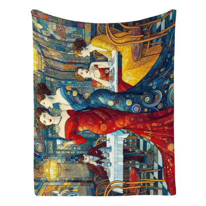 Girlfriends 300 GSM Flannel Throw Blanket (Made in USA) - Gregg Acini Adoree Designs - Blanket