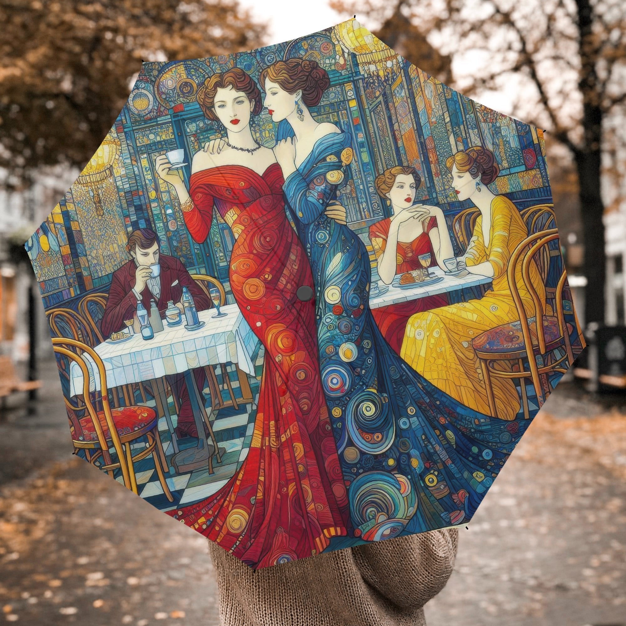 Girlfriends Automatic Folding Umbrella - Gregg Acini Adoree Designs - Umbrella