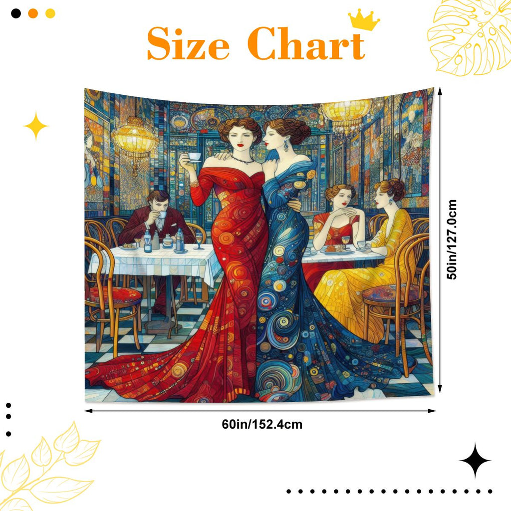 Girlfriends Lightweight Wall Tapestry (Fabric Wall Hanging - USA) - Gregg Acini Adoree Designs - Wall Coverings