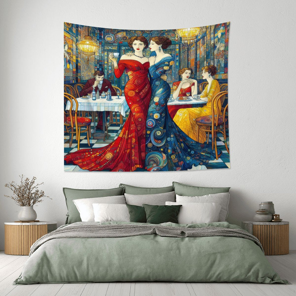 Girlfriends Lightweight Wall Tapestry (Fabric Wall Hanging - USA) - Gregg Acini Adoree Designs - Wall Coverings