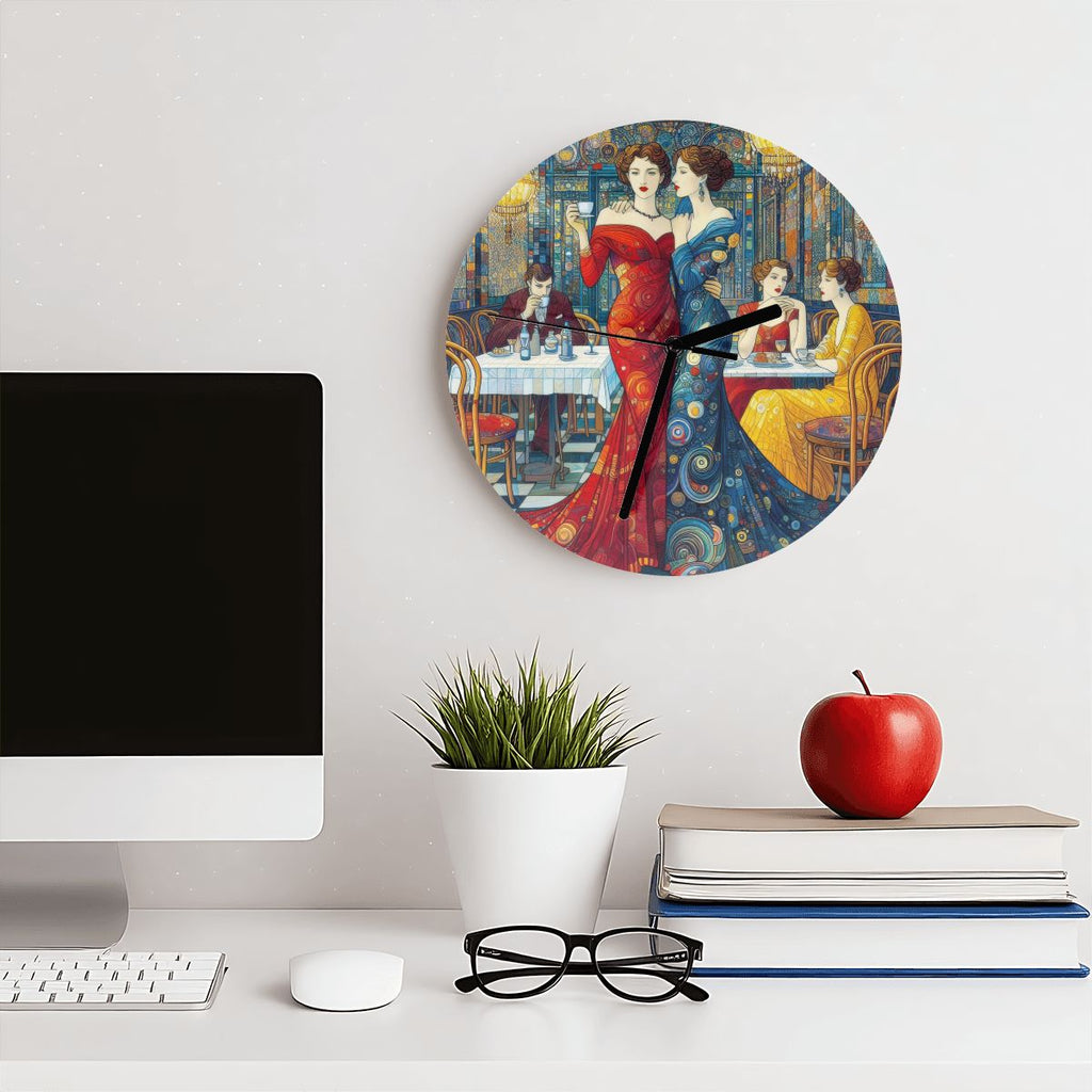 Girlfriends MDF Wall Clock (Made in USA) - Gregg Acini Adoree Designs - Wall Clock