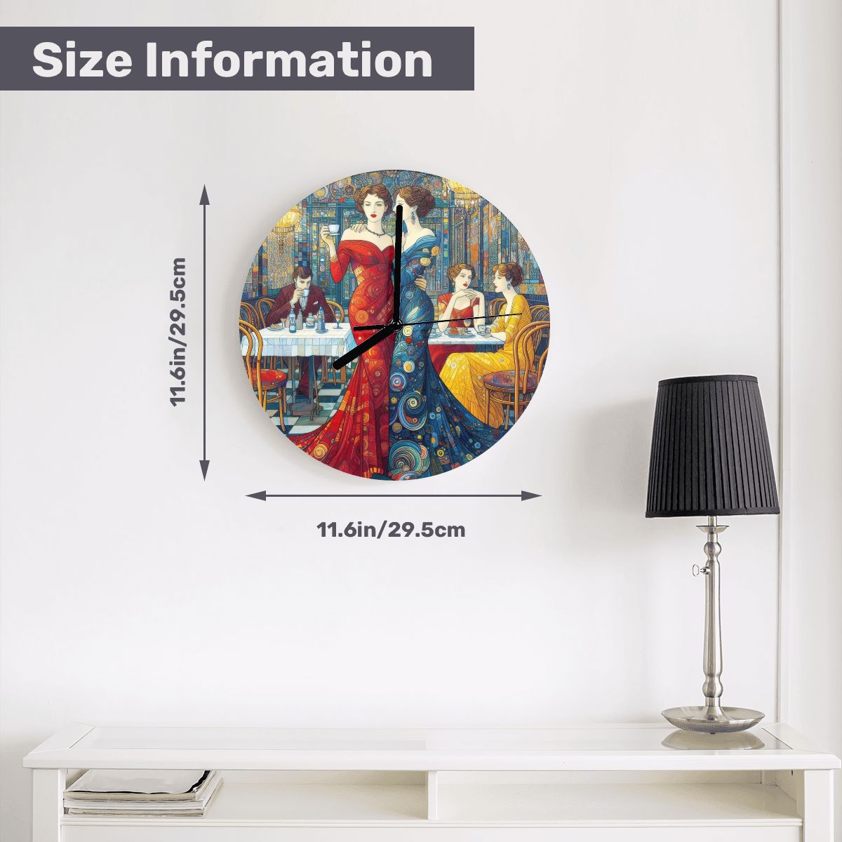 Girlfriends MDF Wall Clock (Made in USA) - Gregg Acini Adoree Designs - Wall Clock