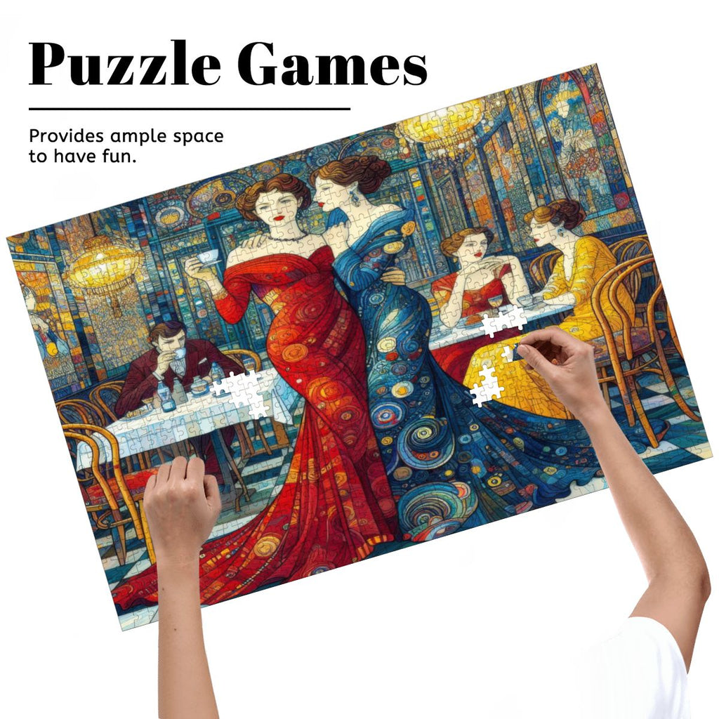 Girlfriends Wooden Jigsaw Puzzles 1000 pcs - Gregg Acini Adoree Designs - Jigsaw Puzzle