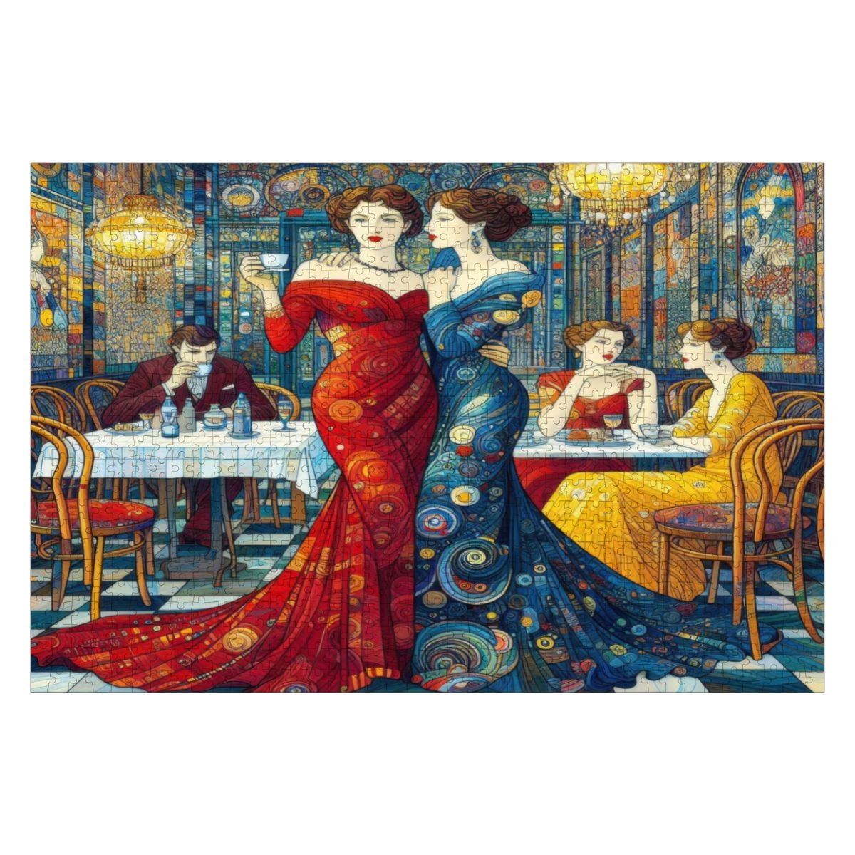 Girlfriends Wooden Jigsaw Puzzles 1000 pcs - Gregg Acini Adoree Designs - Jigsaw Puzzle