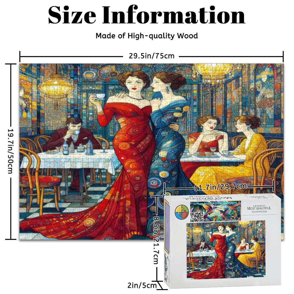 Girlfriends Wooden Jigsaw Puzzles 1000 pcs - Gregg Acini Adoree Designs - Jigsaw Puzzle