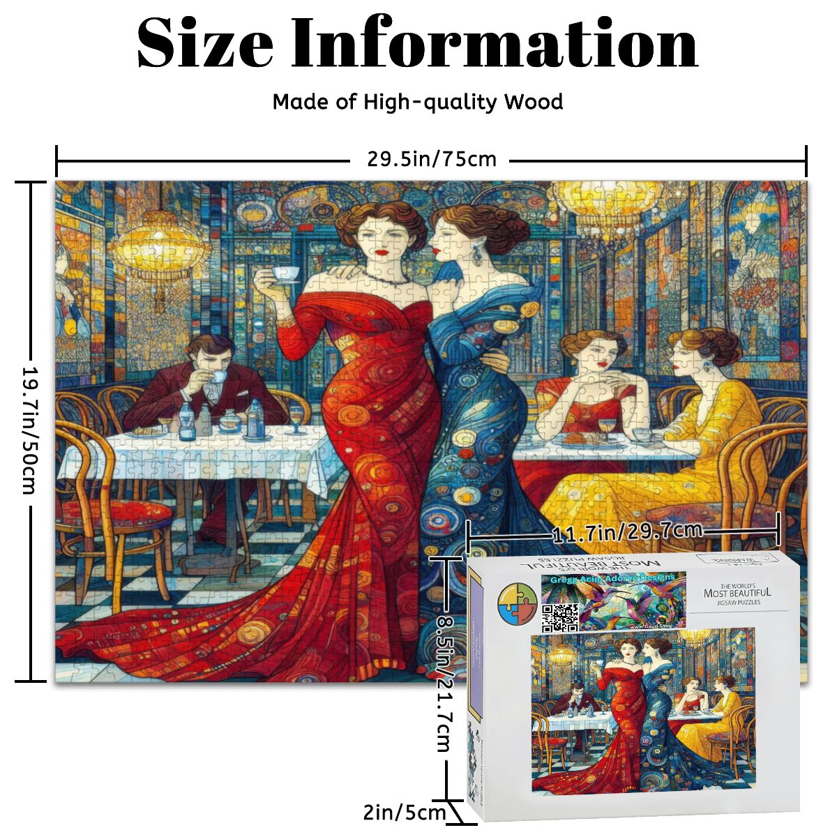 Girlfriends Wooden Jigsaw Puzzles 1000 pcs - Gregg Acini Adoree Designs - Jigsaw Puzzle