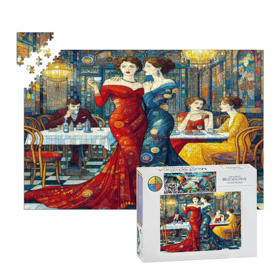 Girlfriends Wooden Jigsaw Puzzles 1000 pcs - Gregg Acini Adoree Designs - Jigsaw Puzzle