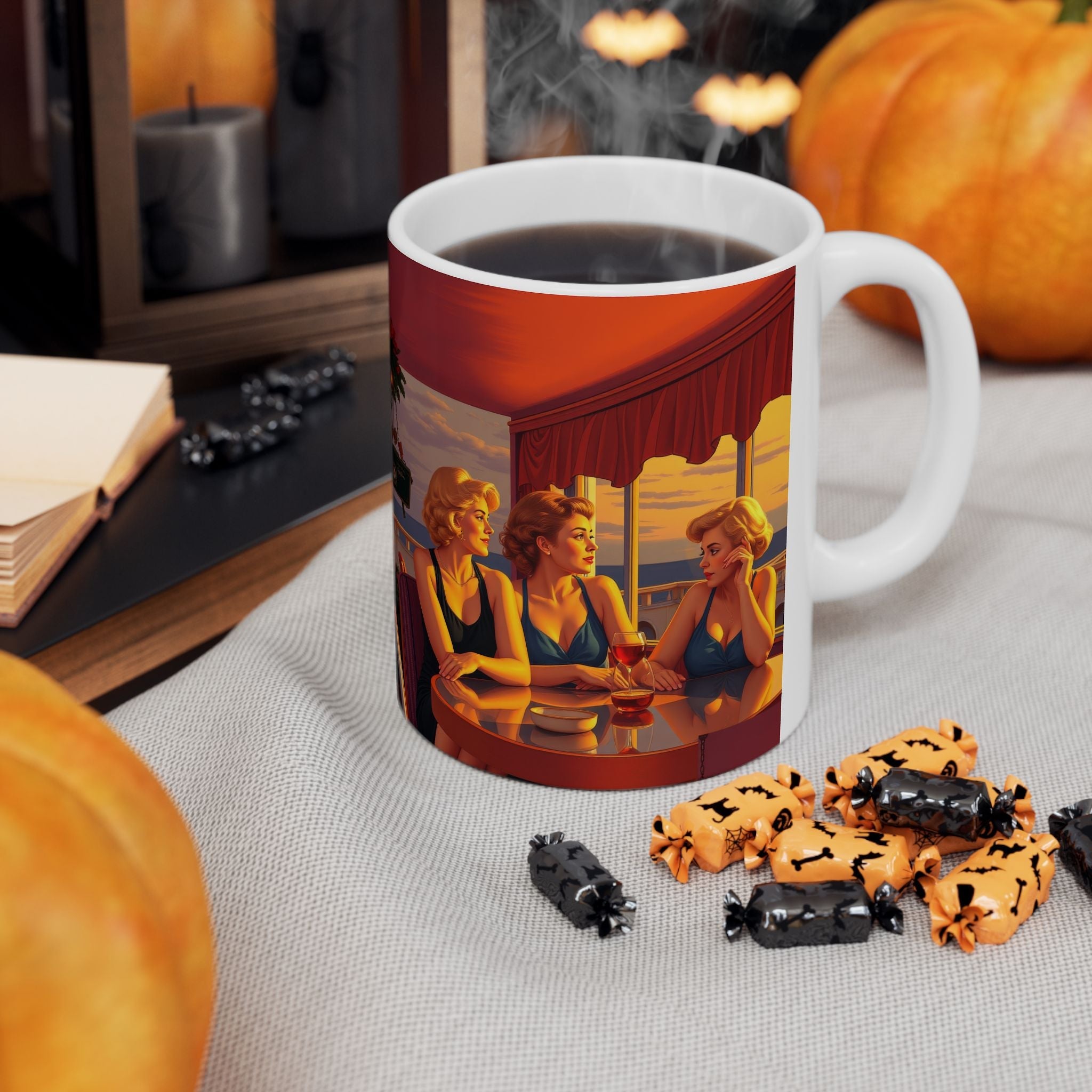Glamorous Friends Ceramic Coffee Mug by Gregg Acini Adoree Designs - Gregg Acini Adoree Designs - Mug