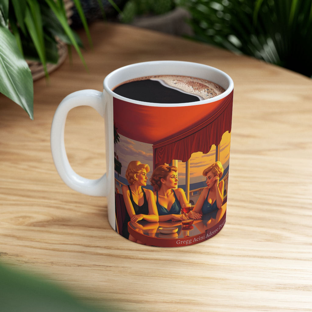 Glamorous Friends Ceramic Coffee Mug by Gregg Acini Adoree Designs - Gregg Acini Adoree Designs - Mug