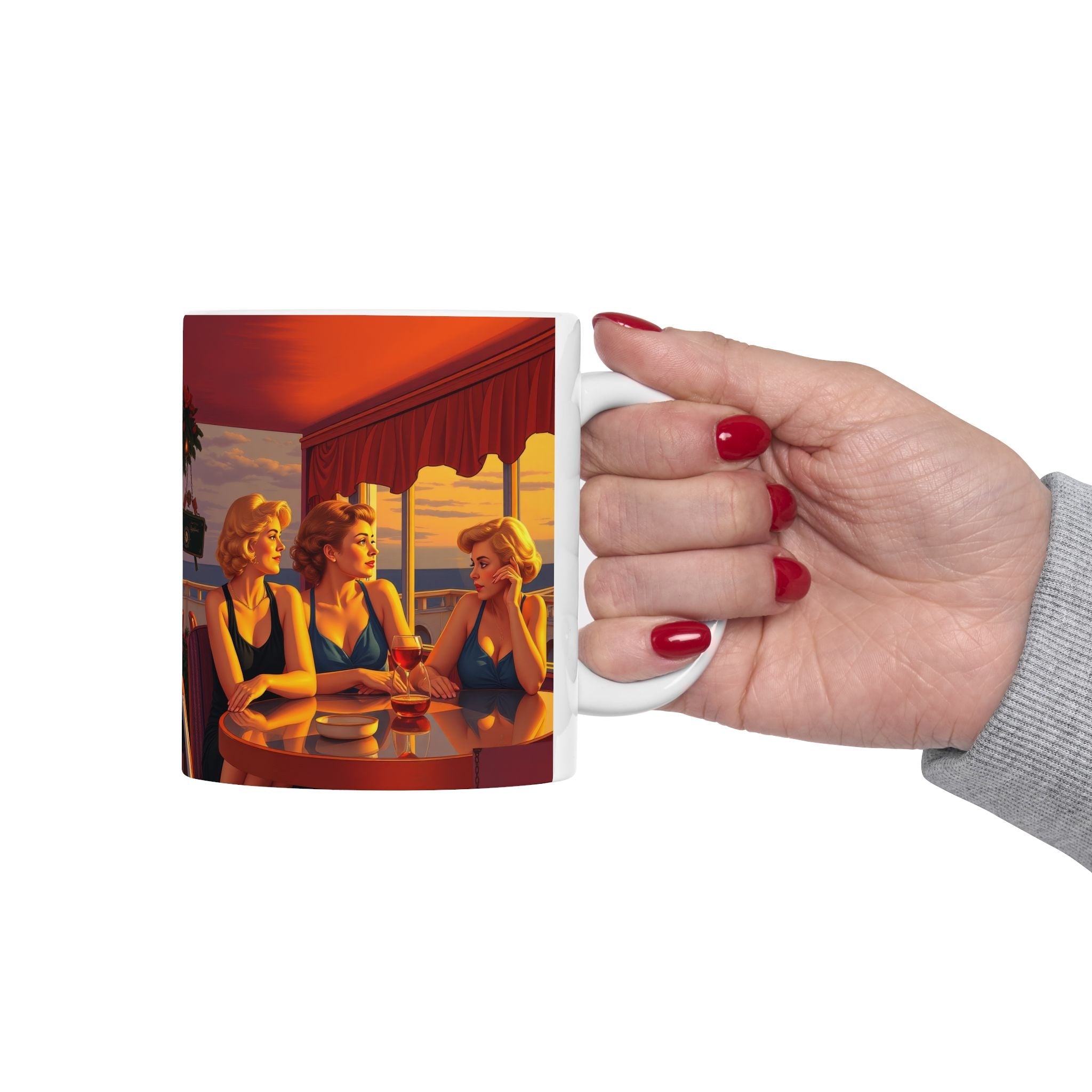 Glamorous Friends Ceramic Coffee Mug by Gregg Acini Adoree Designs - Gregg Acini Adoree Designs - Mug