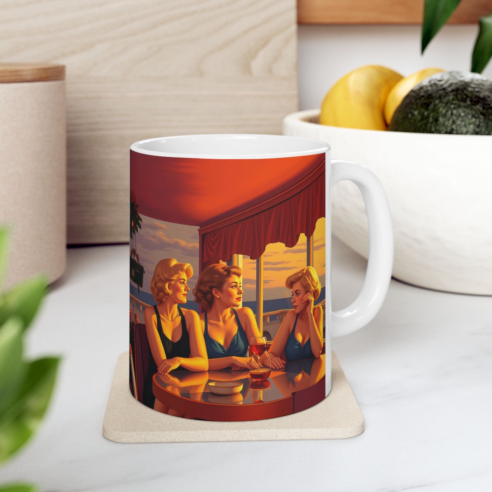 Glamorous Friends Ceramic Coffee Mug by Gregg Acini Adoree Designs - Gregg Acini Adoree Designs - Mug