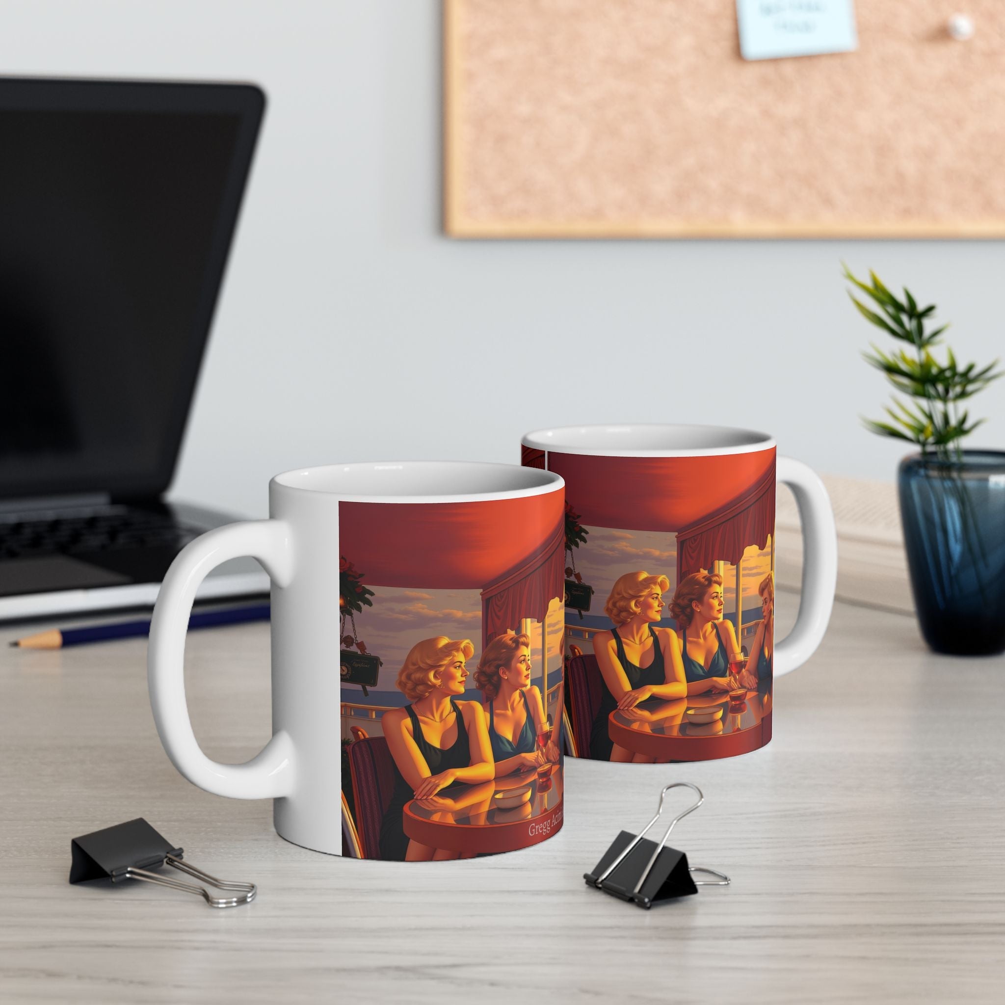 Glamorous Friends Ceramic Coffee Mug by Gregg Acini Adoree Designs - Gregg Acini Adoree Designs - Mug