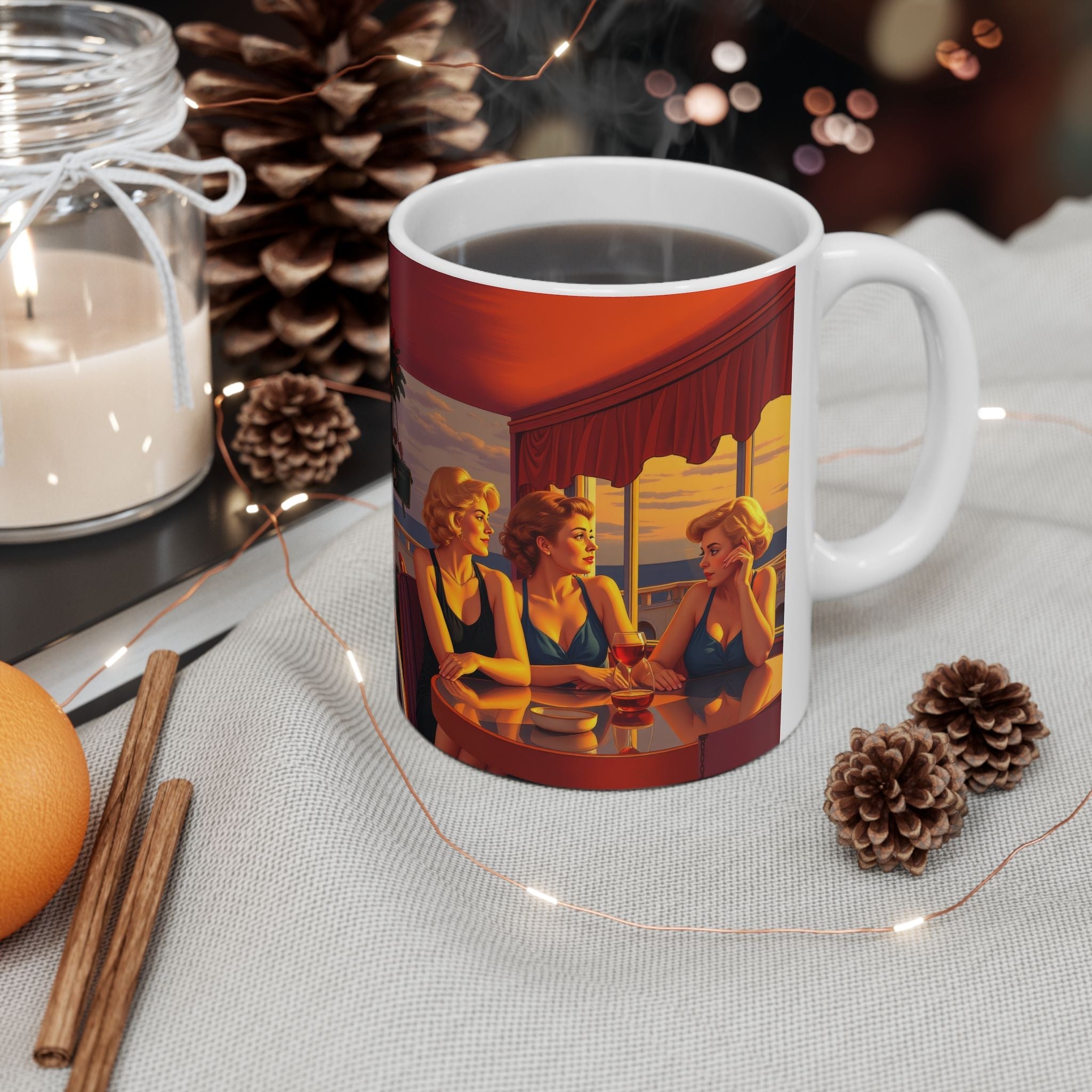 Glamorous Friends Ceramic Coffee Mug by Gregg Acini Adoree Designs - Gregg Acini Adoree Designs - Mug