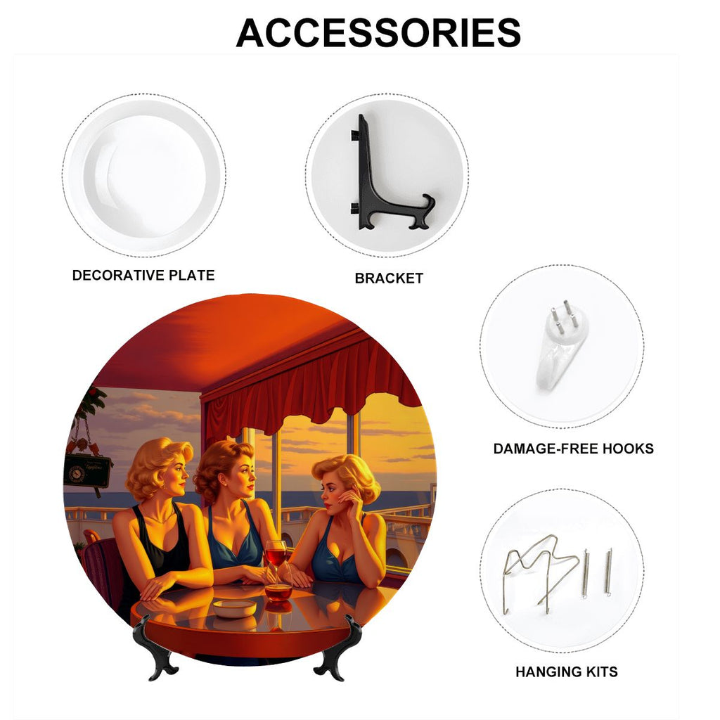 Glamorous Friends Decorative Plate - Gregg Acini Adoree Designs - Decorative Plates