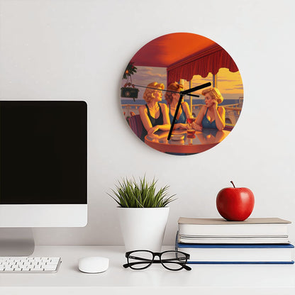 Glamorous Friends MDF Wall Clock (Made in USA) - Gregg Acini Adoree Designs - Wall Clock