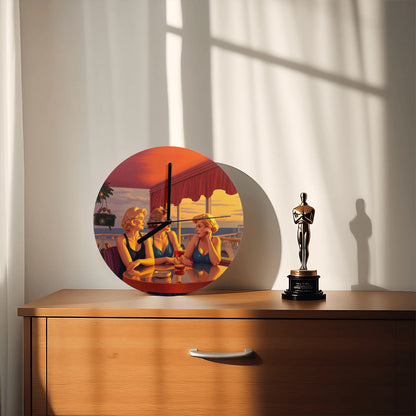 Glamorous Friends MDF Wall Clock (Made in USA) - Gregg Acini Adoree Designs - Wall Clock