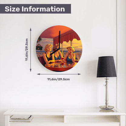 Glamorous Friends MDF Wall Clock (Made in USA) - Gregg Acini Adoree Designs - Wall Clock