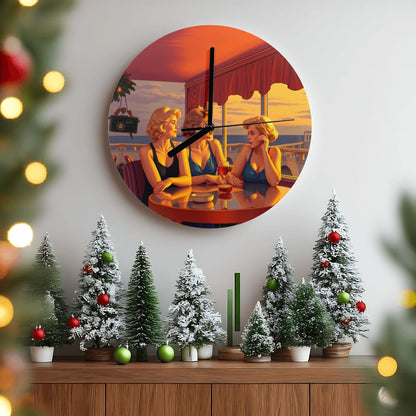 Glamorous Friends MDF Wall Clock (Made in USA) - Gregg Acini Adoree Designs - Wall Clock