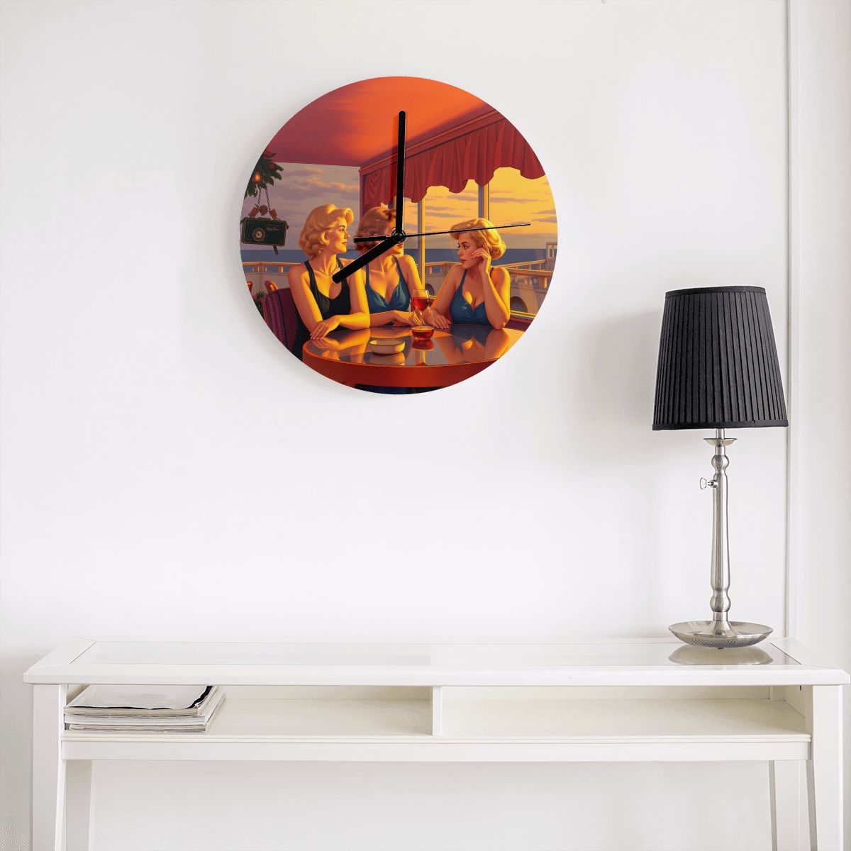 Glamorous Friends MDF Wall Clock (Made in USA) - Gregg Acini Adoree Designs - Wall Clock