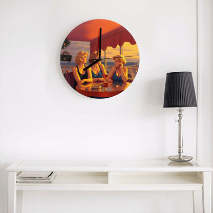 Glamorous Friends MDF Wall Clock (Made in USA) - Gregg Acini Adoree Designs - Wall Clock