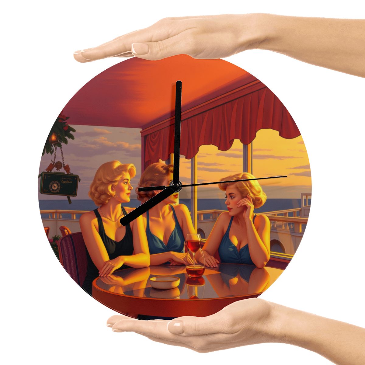 Glamorous Friends MDF Wall Clock (Made in USA) - Gregg Acini Adoree Designs - Wall Clock