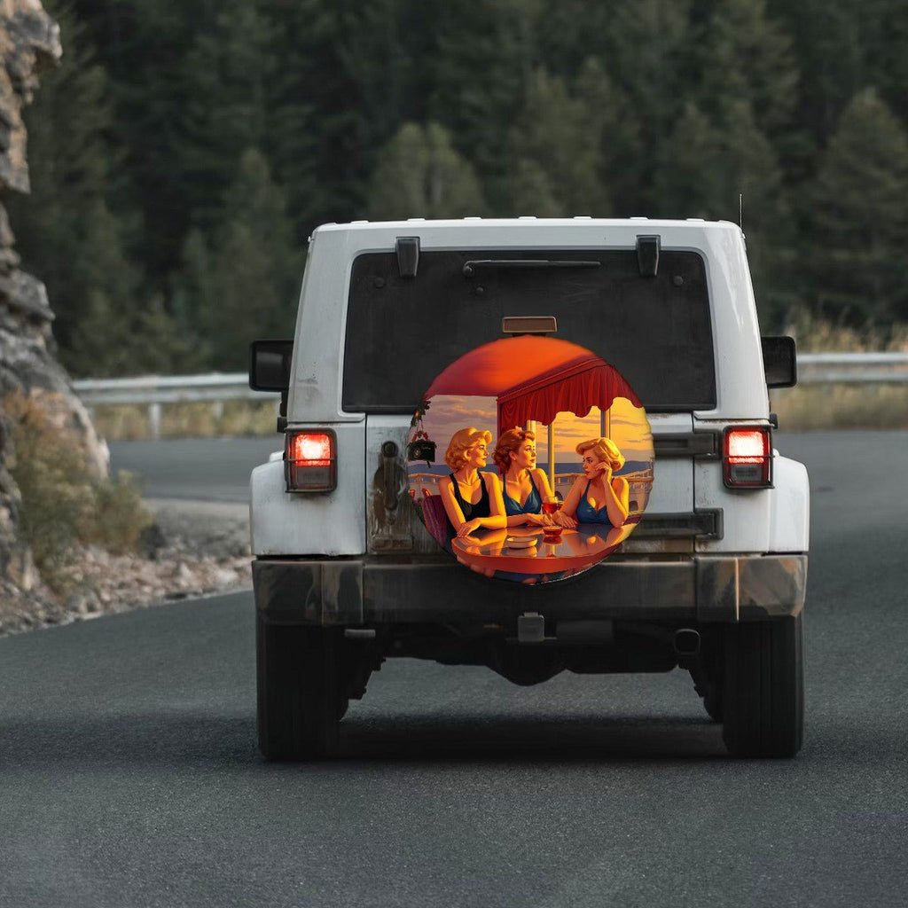 Glamorous Friends Thickened Spare Tire Cover - Gregg Acini Adoree Designs - Spare Tire Cover