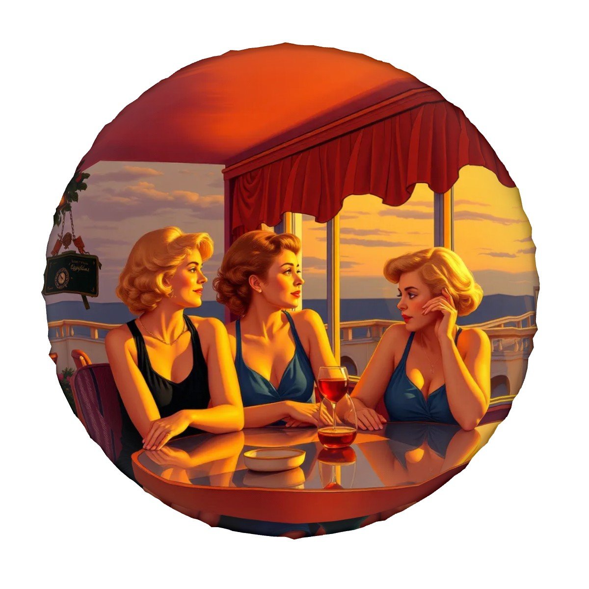 Glamorous Friends Thickened Spare Tire Cover - Gregg Acini Adoree Designs - Spare Tire Cover