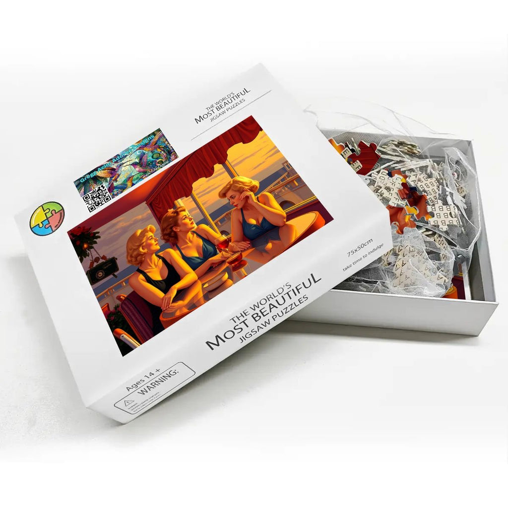 Glamorous Friends Wooden Jigsaw Puzzles 1000 pcs - Gregg Acini Adoree Designs - Jigsaw Puzzle