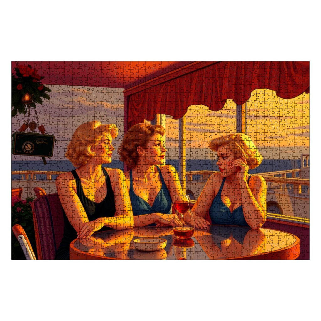 Glamorous Friends Wooden Jigsaw Puzzles 1000 pcs - Gregg Acini Adoree Designs - Jigsaw Puzzle