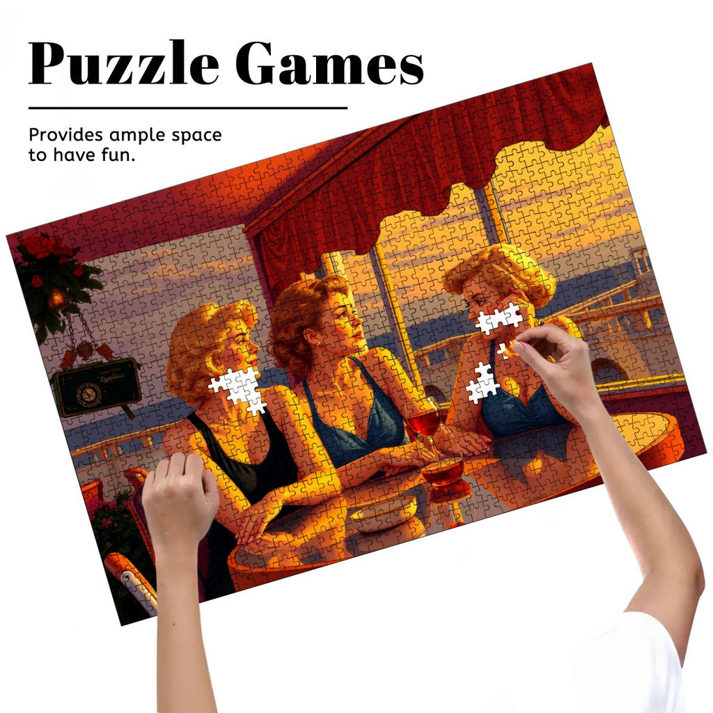 Glamorous Friends Wooden Jigsaw Puzzles 1000 pcs - Gregg Acini Adoree Designs - Jigsaw Puzzle