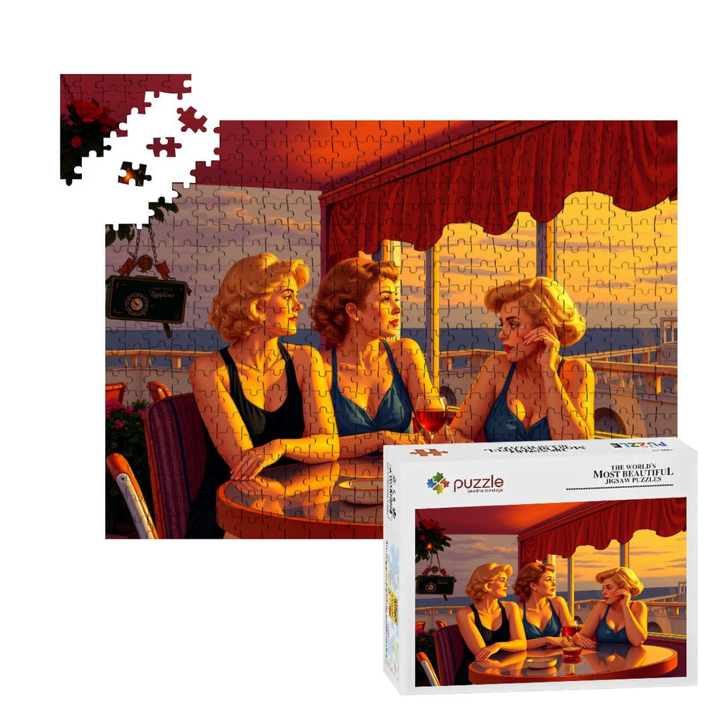 Glamorous Friends Wooden Jigsaw Puzzles 500 pcs - Gregg Acini Adoree Designs - Jigsaw Puzzle