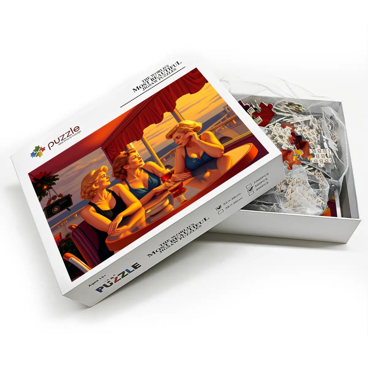 Glamorous Friends Wooden Jigsaw Puzzles 500 pcs - Gregg Acini Adoree Designs - Jigsaw Puzzle