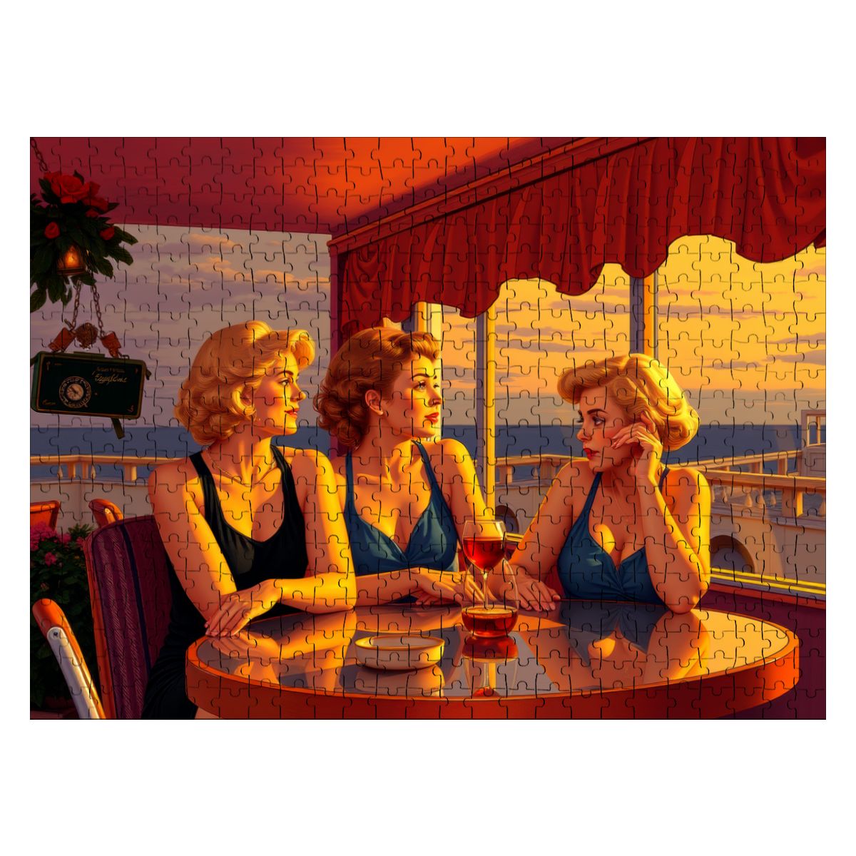 Glamorous Friends Wooden Jigsaw Puzzles 500 pcs - Gregg Acini Adoree Designs - Jigsaw Puzzle