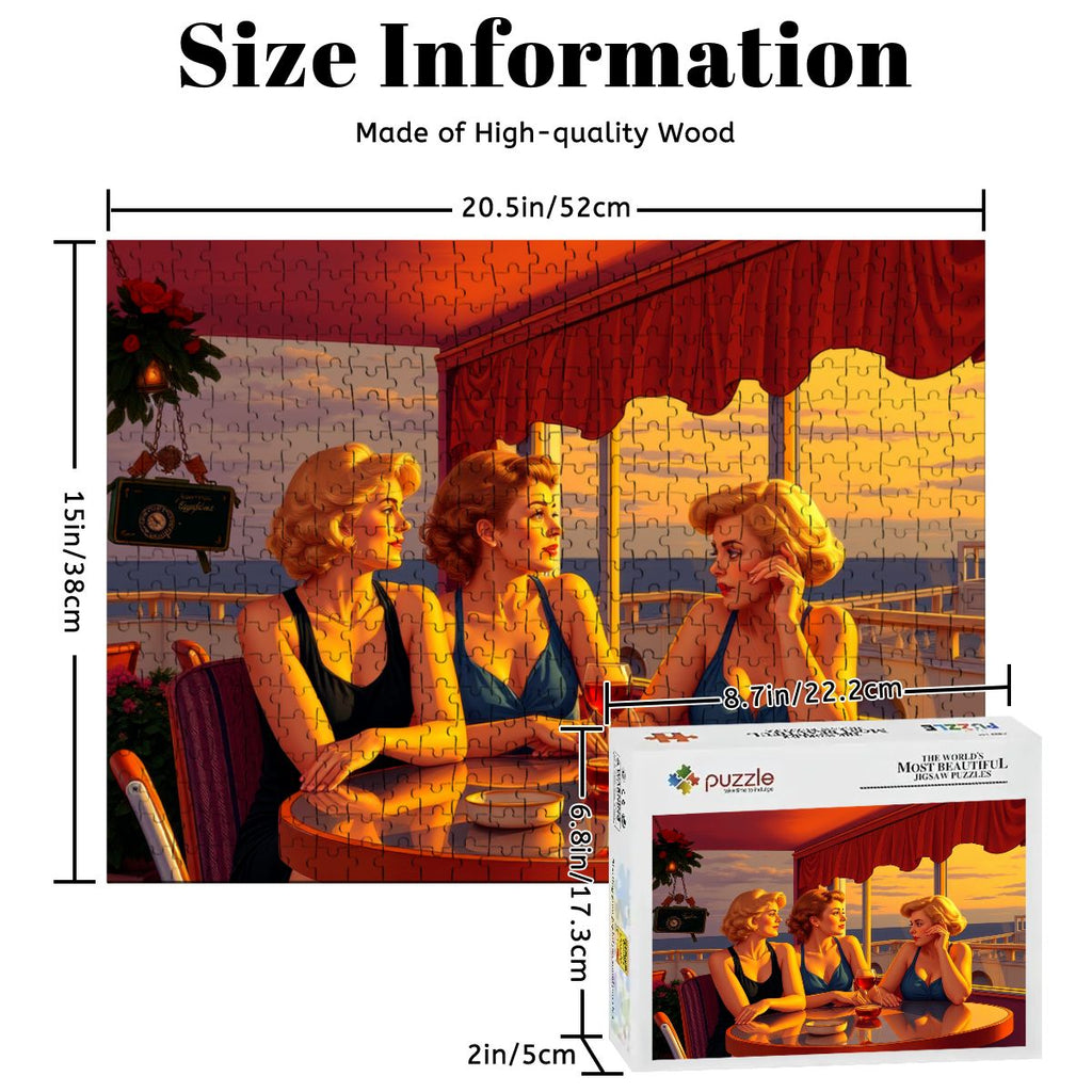 Glamorous Friends Wooden Jigsaw Puzzles 500 pcs - Gregg Acini Adoree Designs - Jigsaw Puzzle