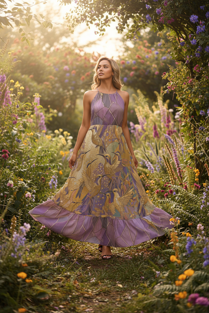 Gold and Lavender Hummingbirds Lifestyle