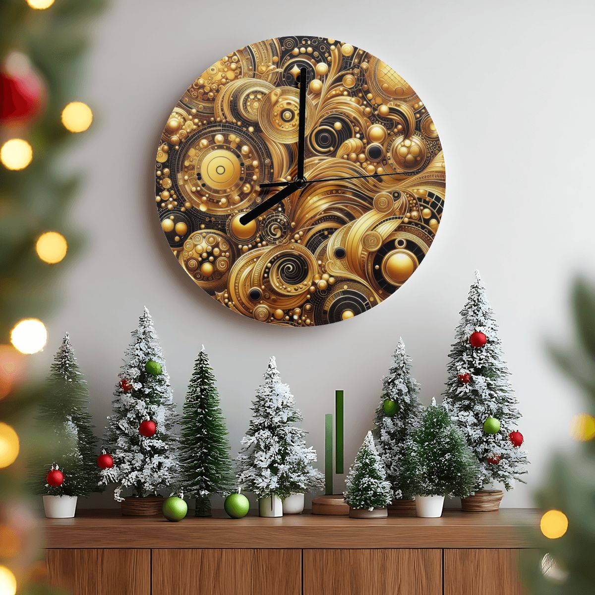 Golden Compass MDF Wall Clock (Made in USA) - Gregg Acini Adoree Designs - Wall Clock